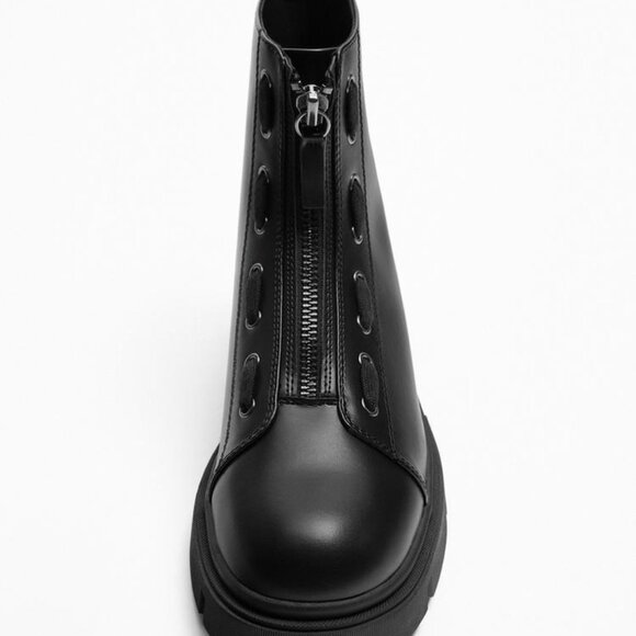 Zara Front Zip Chunky Ankle Boots main image 6